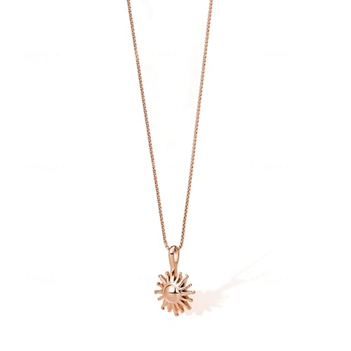 VICKWOOD Collana da donna in oro rosa, set di gioielli impermeabili in acciaio inox, lunghezza 50-60 cm, placcato oro 16 carati, collana con ciondolo a forma di sole, in oro/nero/argento per donne