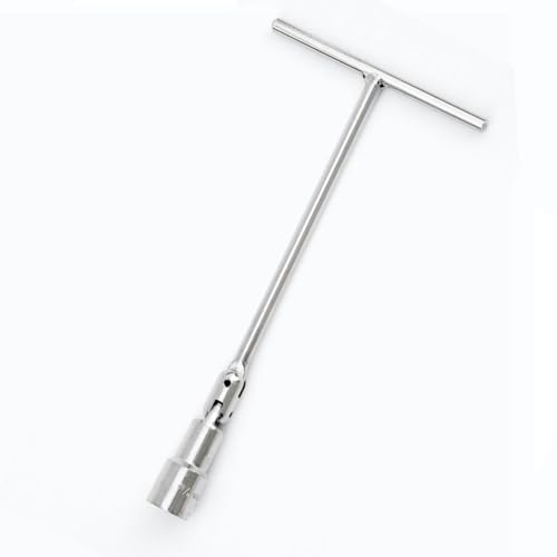 CLM - Clé à bougie articulée avec poignée en forme de T (16 mm) | Outil en acier trempé | Clé à bougie d'allumage pour l'entretien du moteur | Poignée en T de 29,5 cm | Clé à bougie d'allumage durable