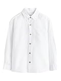 NEXT Niños Camisa de Manga Larga de Lino Blanco 10 Años