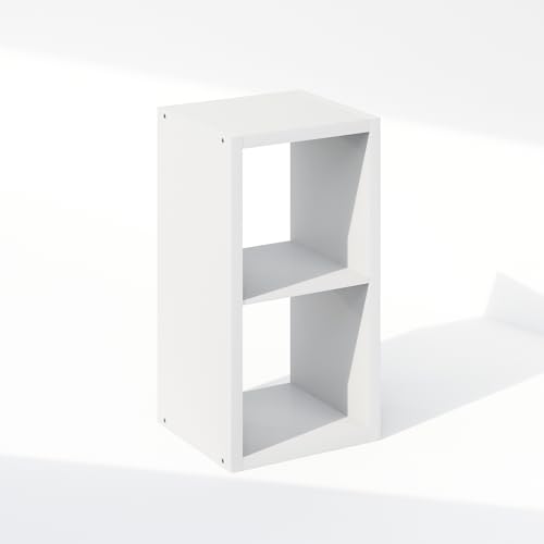 Image of Furinno Cubic Extra Thick 2-Cube Closet Organizers and Storage, White | 14.6 x 16 x 30 in, Open Shelf Closet Storage, Closet Organizer, for Wardrobe, Bedroom, Living Room