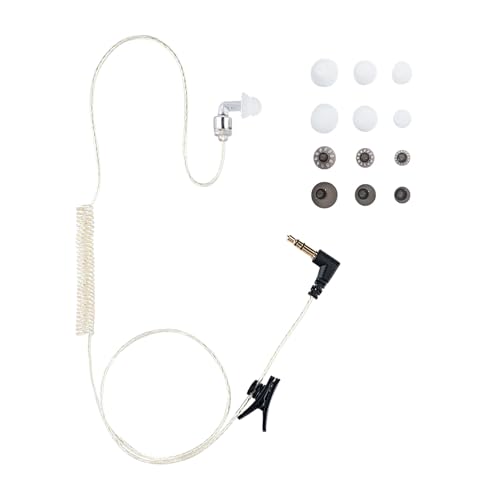 ERIPHA Tubeless Covert Security FBI Police 3.5mm /1 Pin L-Type Listen Only Earpiece Headset for Remote Speaker Mic Motorola Kenwood Two Way Radio (23 Inches)