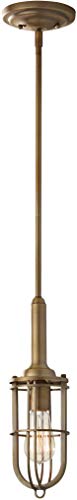 Feiss P1240Dab Urban Renewal Industrial Vintage Pendant Lighting, Brass, 1-Light (4"W X 15"H) 100Watts #TOP16