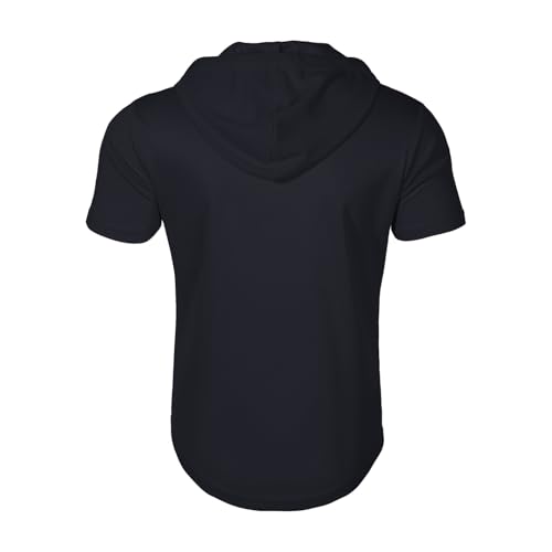 evzosrz Hoodies Mens Quarter Zipper Short Sleeve Hooded T-Shirts Drawstring Lightweight V Neck Pullover Summer Athletic Shirt2