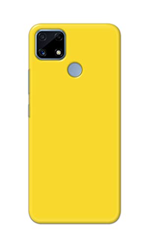 Image of Printed Hard Back Cover Case for Realme C25 | Realme C25s Back Cover (Plain Yellow) -1803