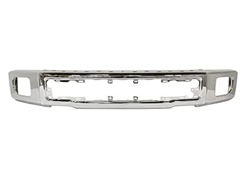 BUMPER-KING Front Bumper Compatible with 2015 2016 2017 Ford F150 Pickup Truck 15-17 FO1002422 Chrome with Fog Light Holes