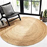 Giya Rugs 100% Natural Fibers Jute Square Rug, Handmade Braided Reversible Carpet for Bedroom, Dining Room, Living Room, Kitchen and Hall (70 cm, Beige)