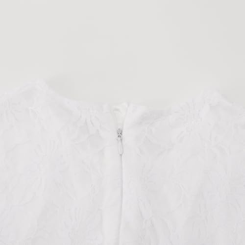 Noomelfish Toddler Bell Sleeve Lace Dress Long Sleeve Party Formal Wedding Flower Girl Dress (3-10 Years)4