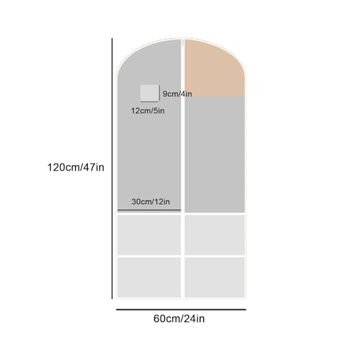 Garmet Bags Travel Hanging, Garment Bags with Small Object Storage Compartment, Viewing Window, Suitable for Jackets, Shirts, Coats(60x120cm/24x47in)2