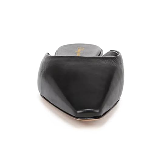 Tang'scuisins Women Closed Square Toe Mule Pumps Slip on Low Chunky Heel Flats Comfortable Casual Daily Shoes Size 4-16 US3