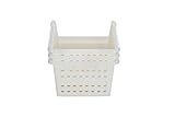 Stacking Basket - Multifunctional Storage Baskets - Made Of Plastic - Sturdy & Durable - Woven Design- Semi Open Front - Easy To Stack - Set Of 3 - 18CM - cream