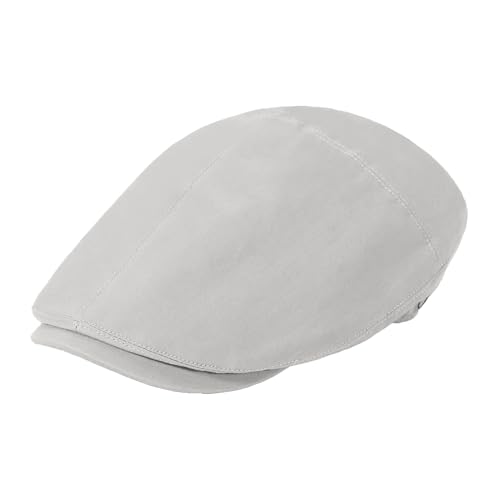Image of ZLYC Men Cotton Flat Cap Summer Scally Ivy Gatsby Newsboy Beret Driver Cabbie Hunting Hat