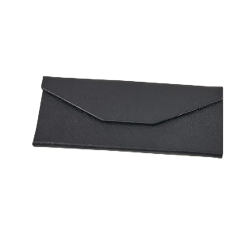 1 estojo de óculos, estojo dobrável para óculos, estojo magnético de couro PU rígido para óculos dobrável, Preto, laege