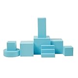 BEIYANG 8PCS Blue Product Photography Photo Props, Geometric Cube Photo Props Set, Hard Foam Photography Background, Perfect for Display of Goods, Crafts, Lipstick, Jewelry, Cosmetics