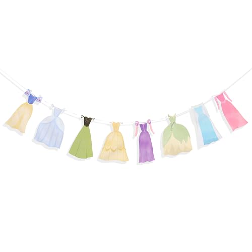 Image of Princess Party Bunting Banner,Princess First Birthday Party Banner | Dress Banner Birthday Decoration, Girl's 1st Party Supplies