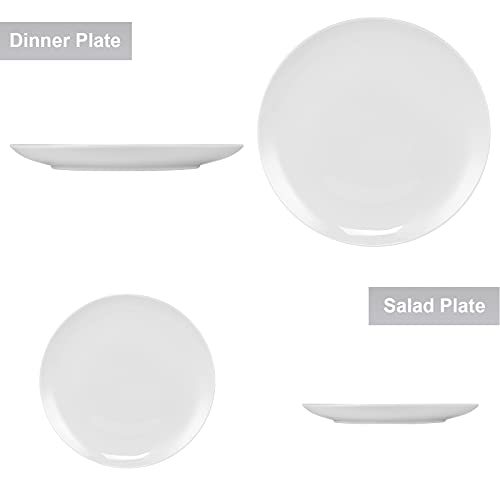 Miibox White Dinnerware Set, 20-Piece Service For 4，With Dinner Plates, Salad Plate, Bowls, Mugs And Teaspoons, Porcelain Durable For Christmas, Halloween, Wedding, Banquet #TOP2