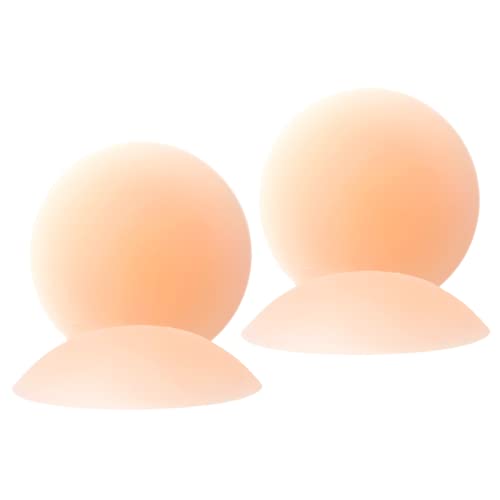 Ultra-Thin Nipple Cover 2 Pairs, Adhesive Silicone Nipple Covers for Women Reusable, Sticky Breast Pasties Petals Creme