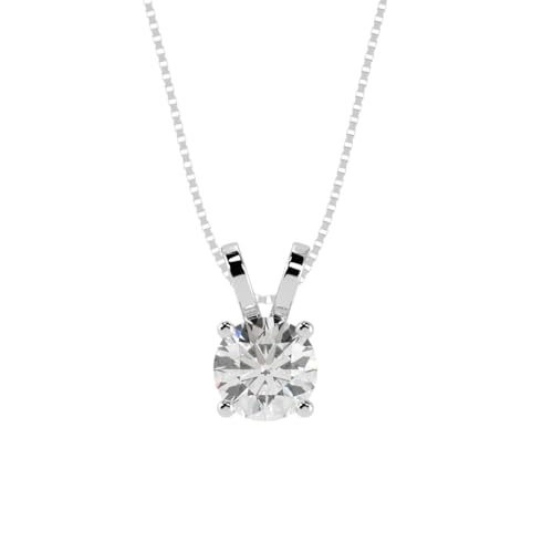 3/8-3 Carat IGI Certified LAB-GROWN Round Cut 4 Prong Diamond Pendant Necklace for Women + 16" 14K Gold Chain Luxury Collection (D-E Color, VS1-VS2 Clarity)2