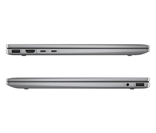 HP Envy x360 2-in-1 Convertible Laptop | AMD Ryzen 5 8640HS | KI optimiert | 14 2.8K OLED Touch Display | 16GB RAM | 512GB SSD | ‎AMD Radeon Graphics | QWERTZ | Copilot Key | Windows 11 Home | Silber