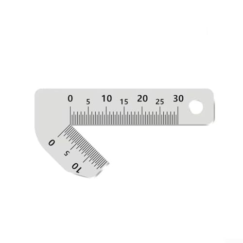 Gdfnmogo - Gdfnmogo Jauge à chanfreiner en acier inoxydable, plage de mesure de 0 à 15 mm, étalonnage à 90 degrés pour les angles, outil en métal argenté, longueur de 65 mm, pour ingénieurs, amateurs de