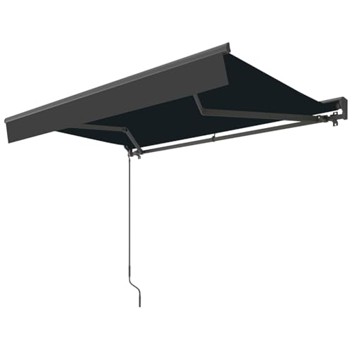 CONCEPT USINE | Store Banne Motorisé 2,95 x 2,5 m LOZIO | Toile Gris Foncé Déperlante 280 g/m² | Demi-Coffre Alu | Télécommande Incluse | Protection UV |...