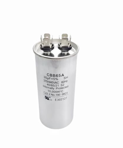 35uF 35MFD 50/60Hz 370VAC 440VAC CBB65 CBB65B Round Run Start Capacitors for AC Motor Operation, AC Motor Operation, Fan Start, Cooling or Heat Pump Air Conditioning Capacitors.