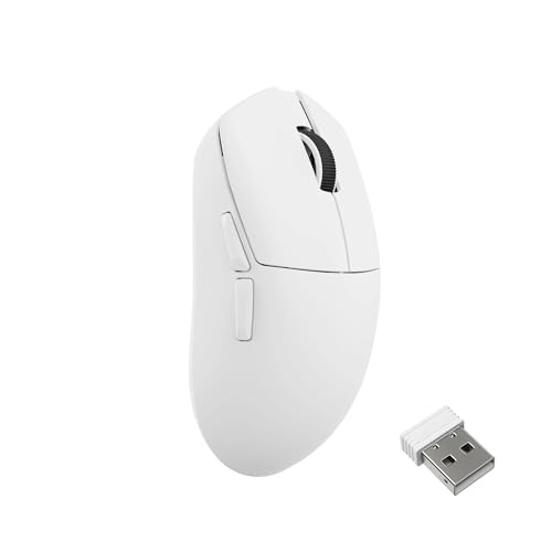Image of LEMOKEY G1 8K Wireless Bluetooth 5.1 /2.4 GHz /Wired Optical Mouse, Ultra-Lightweight 55g Programmable PixArt 3395 Sensor with up to 26,000 /30000 DPI / 650 /750 IPS for Windows Mac Linux - White
