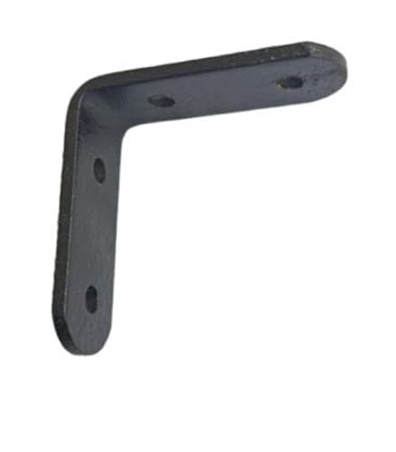 Image of Q1 Beads 6 Pack Metal 2 x 2 inches Heavy Duty (3 mm) L Brackets Clamp Floating Bracket for Shelf - Right Angle Bracket for Wood Furniture & Metal,with 12 Screws (2 x 2 Inches, Powder Coated)