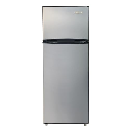 Frigidaire 2 Door Apartment Size Refrigerator with Freezer, 7.5 cu ft, Retro, Silver, Platinum