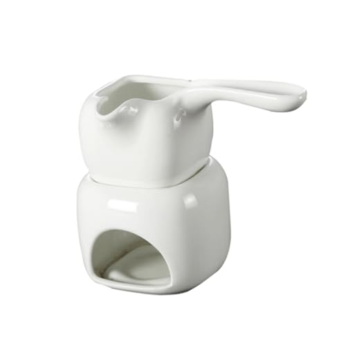 HOLIDYOYO Ceramic Chocolate Melting Pot with Stand Cheese Melting Stove for Fondue and Chocolate Candy Making Easy to Clean for Parties and Afternoon Tea