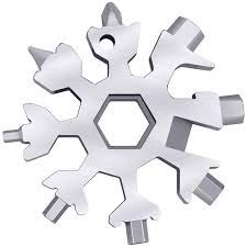 PAWSAM 18-in-1 Snowflake Multi-Tool Easy N Genius - Saker 18-in-1 Stainless Steel Snowflakes Multi-Tool (Silver)