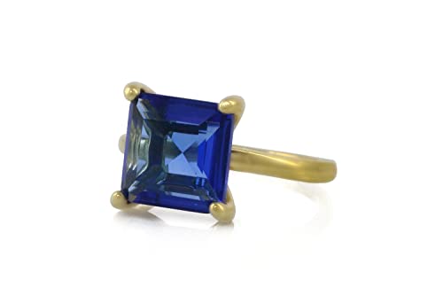 Bague Saphir Bleu Idée Cadeau Anniversaire Septembre Or Jaune