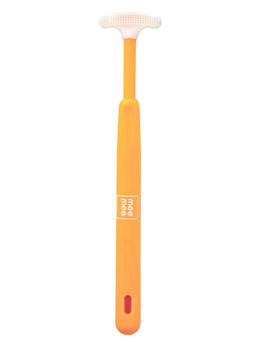 Mee Mee Tongue Cleaner for Baby | Tender Baby Oral Cleaner Toothbrush with Silicone Scraper | Suitable from 6+ Months | with Non-Slip Handle, Soft Rubber Tip and Easy Grip for Kids/Babies (Orange)