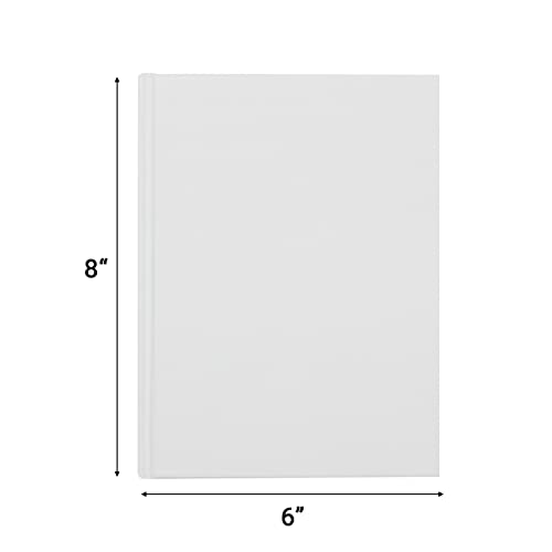 12 Pack White Hardcover Blank Book 6x8 inch, Hardcover Blank Book for Kid to Write Stories, Hardcover Sketchbooks Journal(White,22 Sheets/ 44 Pages Each)by zmybcpack