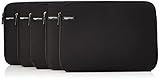 Amazon Basics 14-inch Laptop Sleeve, Protective Case with Zipper - 5-Pack, Black