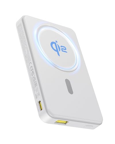 Baseus Qi2認証 15Wワイヤレス充電 モバイルバッテリー magsafe 対応 マグネット式 10000mAh PD 20W 急速充電 ワイヤレス/TypeC/USB-A 出力 iPhone 16/15/14/13/12シリーズ対応 有線充電対応 qi 2 公式認証 PSE認証済み AirPow 2 (ホワイト)