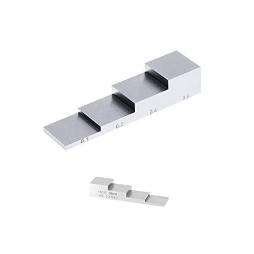 Bloque de calibración de cuña de 4 pasos para medidores de espesor ultrasónicos, acero 1018, pasos de 0.100mm, 0.200mm, 0.400mm y 0.600mm miniatura 6