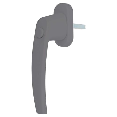 Premium Aluminium Fenstergriff mit Druckknopf, Farbe:Titan, Stiftlänge:45mm