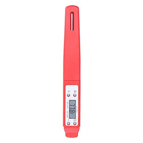 Termómetro digital de alimentos rojo con calibración automática y sonda larga para cocina