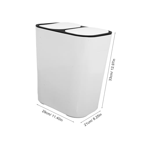 Caneca de basura rectangular blanca para cocina miniatura 2