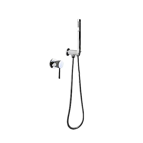 Ensemble de douche à main carrée encastré mitigeur chromé - 5