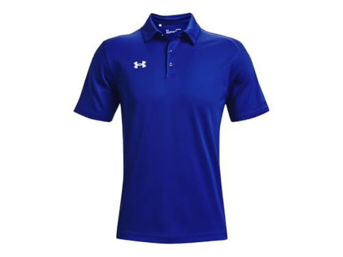 Under Armour Mens Tech Team Polo Shirt - Breathable and Quick Dry LGT Royal-White4