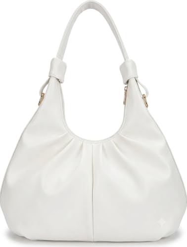 Image of ProArch Stylish Ruched Hobo Shoulder Bag for Women | Vegan Leather Pleated Sling Handbag with Zip Closure & Comfortable Strap | Spacious Casual & Office Tote Bag for Ladies