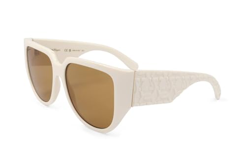 Salvatore Ferragamo SF1088SE 103 Ivory Sunglasses Woman Iniettato, Tea Cup, 57
