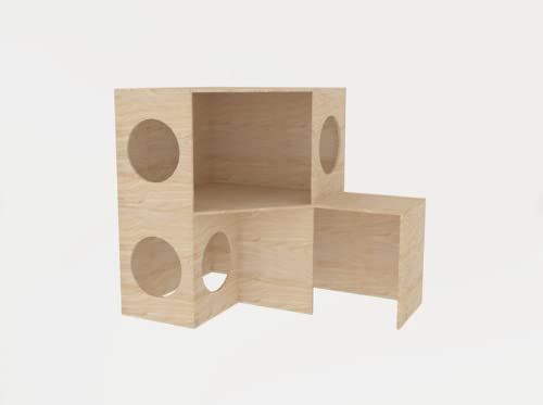 Generiq Maisonnette à lapin à 2 étages avec 4 trous pour lapin, château, cachette, jouets et accessoires Cover