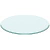 Roninkier 36 Inch Round Tempered Glass Table Top Clear Glass 1/2 Inch Thick Beveled Polished Edge, Multipurpose for Dining Table, Coffee Table, Restaurant Table, Coffee Table