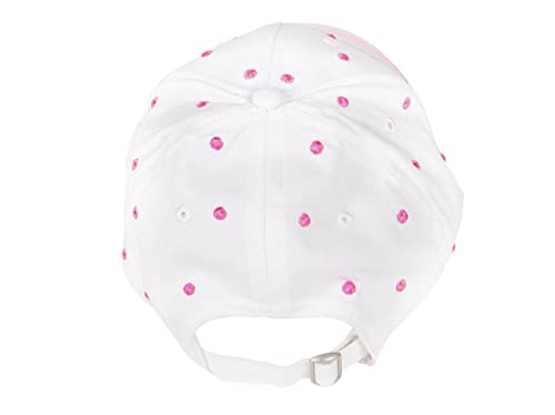 Awhale Girl’s White Rainbow Baseball Hat – Cotton Cap With Ponytail Opening For Ages 2-12 | One Size Adjustable Buckle #TOP2