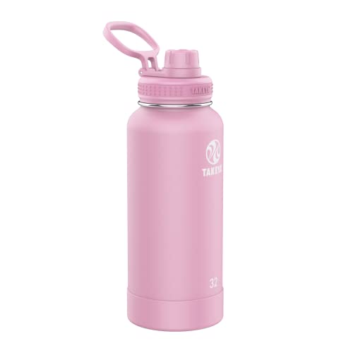 Image of Takeya Actives Stainless Steel Water Bottle, Insulated Spout Lid, Keeps Drinks Cold 24 Hrs, Leakproof, Durable, Dishwasher Safe, Ideal for Gym, Travel, Fits Most Cup Holders, 32 oz /Pink Lavander