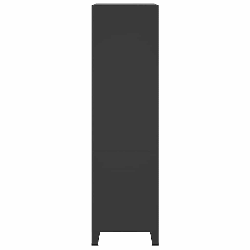 vidaXL Industrial Kleiderschrank Garderobenschrank Schlafzimmerschrank Metallschrank Lagerschrank Mehrzweckschrank Schrank Schwarz 90x50x180cm Metall