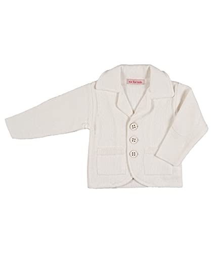 Cocolina4kids Baby Jungen Sakko Strickjacke Weiß oder Ivory Taufanzug Jacke Sakko (68, Ivory) Cover