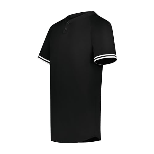 Augusta Sportswear Boys Cutter+ Henley Jersey, Black/White, X-Large